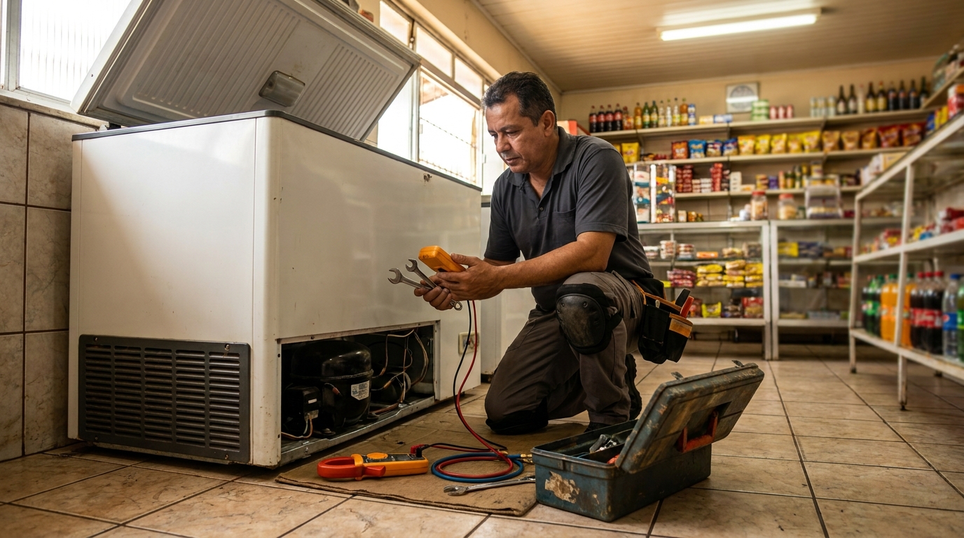 Técnico de conserto de freezer em residência em Vitória‑ES
